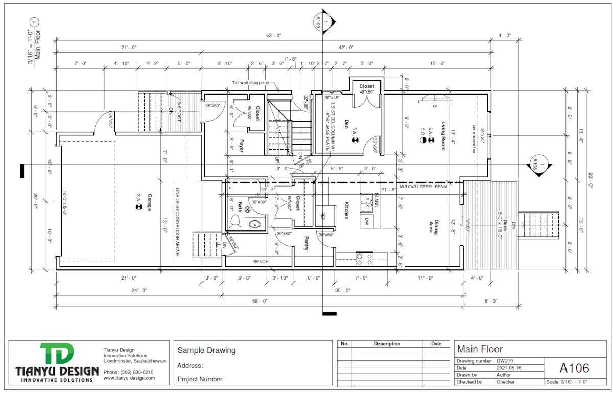 Drafting services - Main Floor Plan