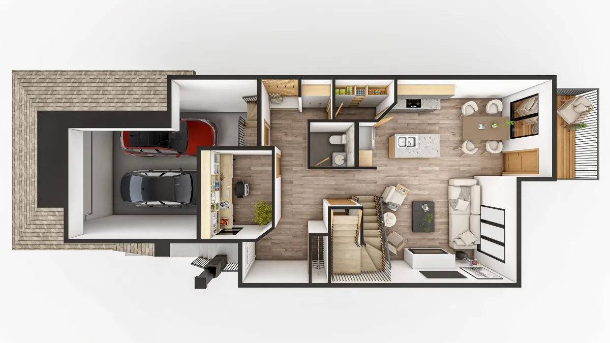 Drafting services- 3D Main Floor Plan 1