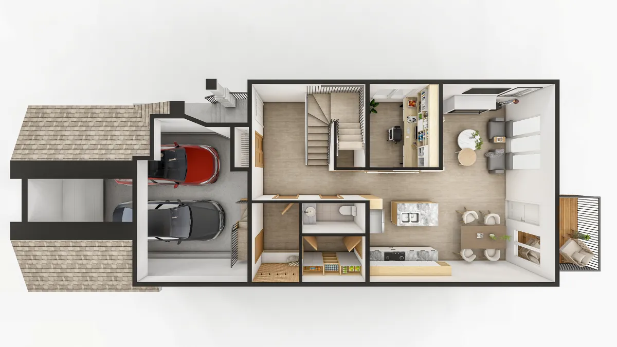 Drafting services- 3D Main Floor Plan 2
